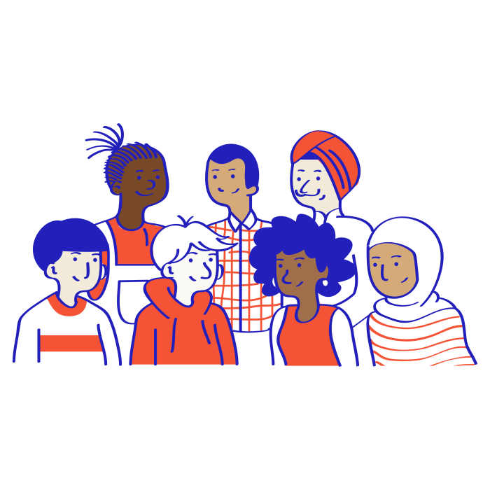 Illustrations – Group of diverse people – No background