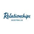 The logo for Relationships Australia, written in blue cursive font.