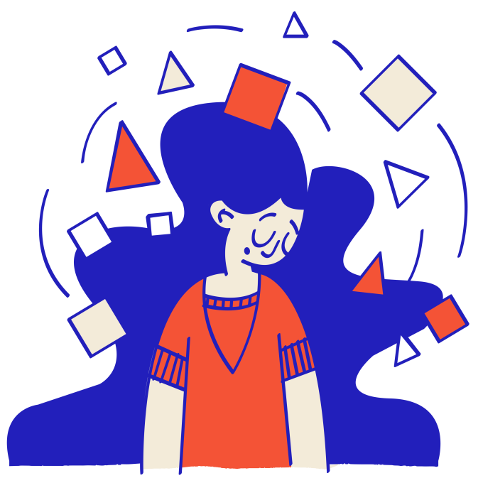 Illustrations – Intrusive thoughts – No background