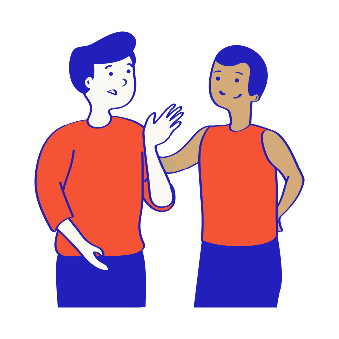 Man and woman talking