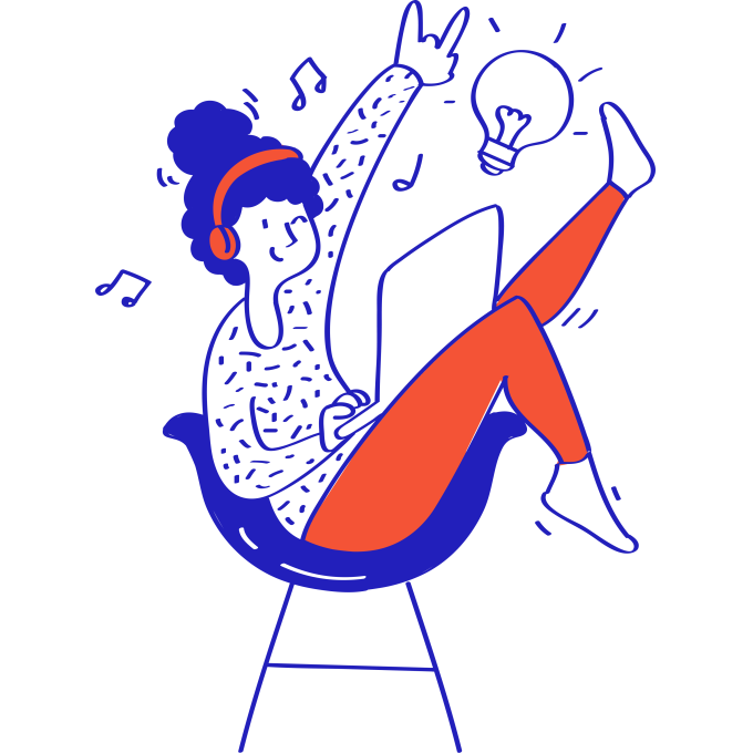 Illustration – Music happy woman