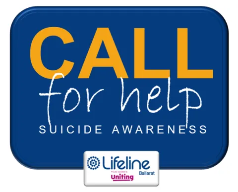 The logo for Lifeline Ballarat & Uniting Victoria's 'Call For Help Suicide Awareness Program'
