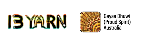 Logos for 13YARN and Gayaa Dhui (Proud Spirit) Australia
